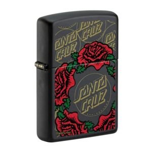 Santa Cruz Skateboards Black Matte Roses Zippo Lighter
