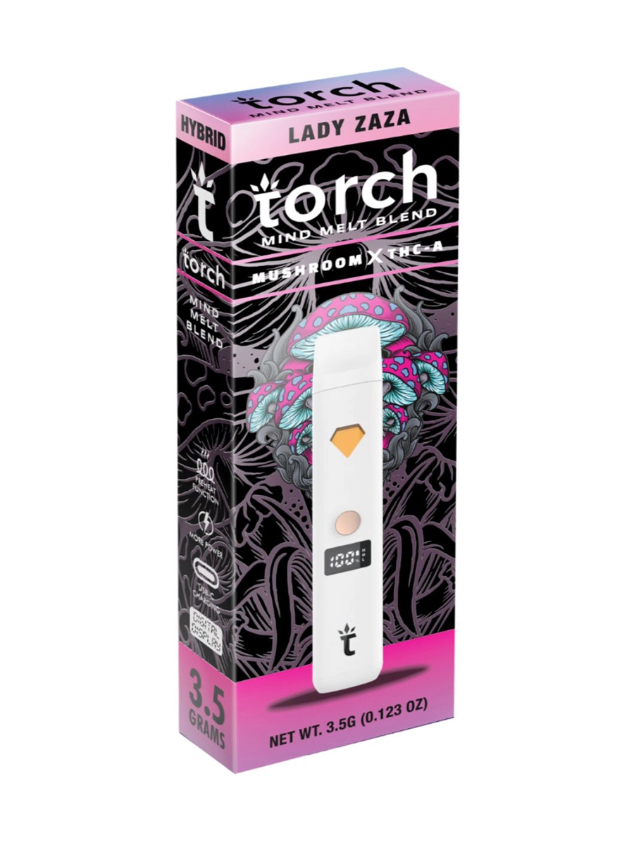 Lady Zaza Torch Mind Melt Mushroom x THC-A Blend White Series Vape 3.5G
