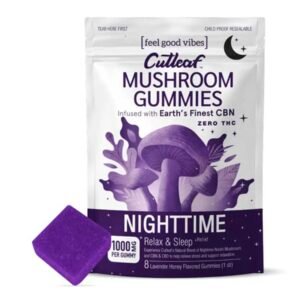 Nighttime Cutleaf Mushroom Gummies Zero THC 1000mg