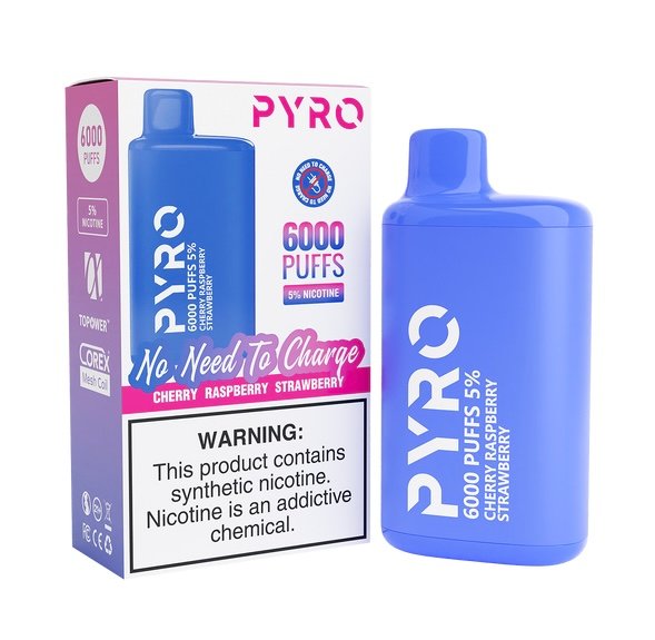 PYRO 6000 PUFF Cherry Raspberry Strawberry