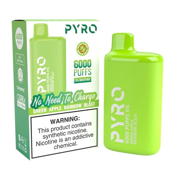 PYRO 6000 PUFF Green Apple Rainbow Blast