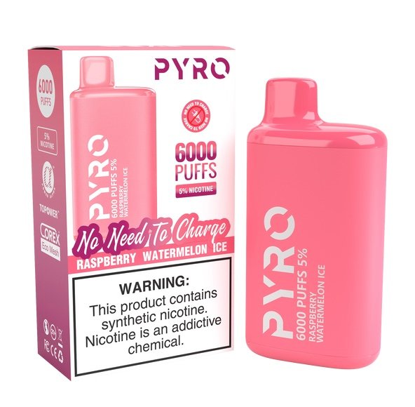 PYRO 6000 Puff Raspberry Watermelon Ice