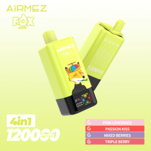 Airmez vape - Fox 4in1 120000puffs Disposable Vape Pink Lemonade & Passion Kiss & Mixed Berries & Triple Berry